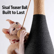 Sisal Rope Cat Scratching Post with Ball – Durable Cat Scratcher Toy